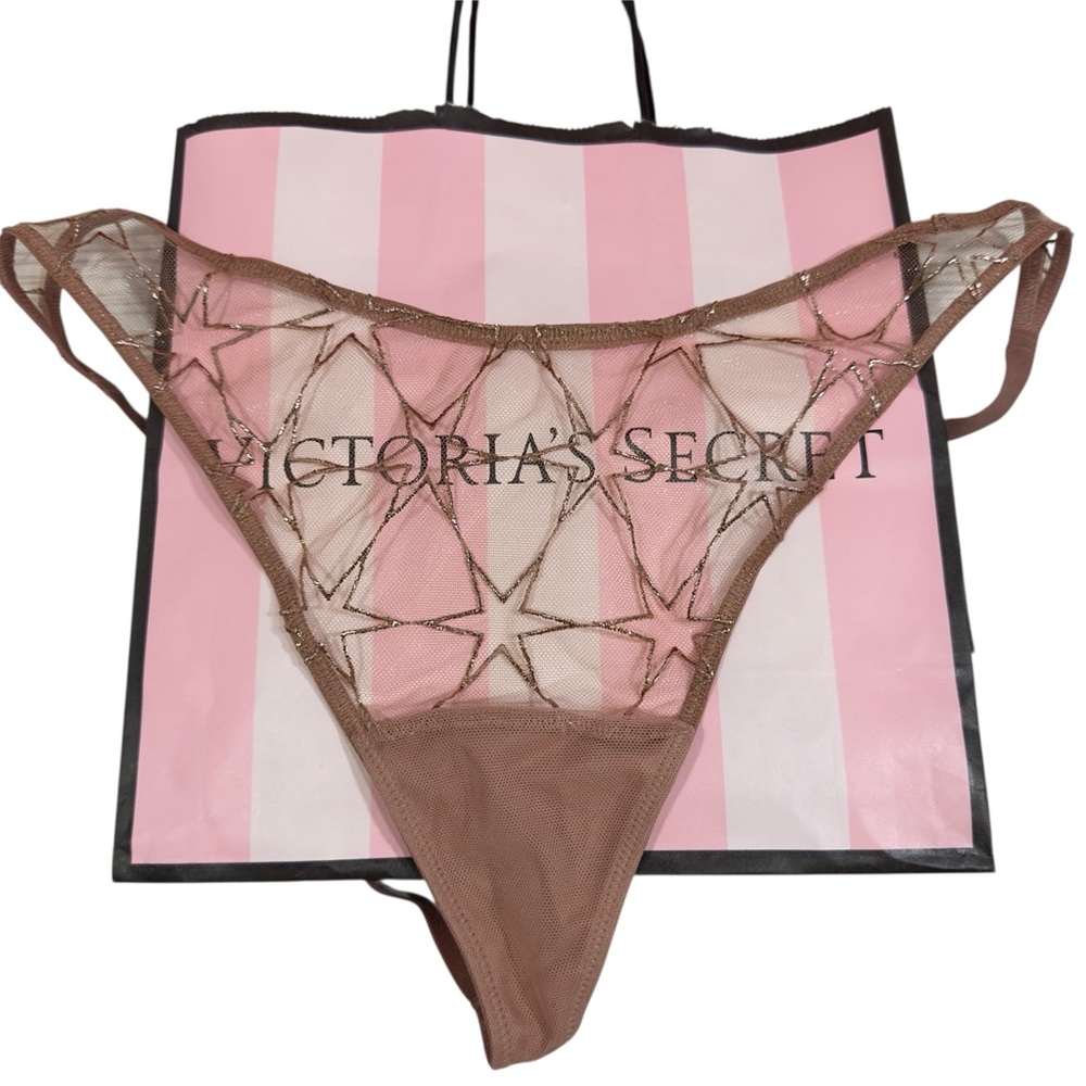 Victoria’s Secret Very Sexy V-String Thong XL Star Mesh‎ NWT